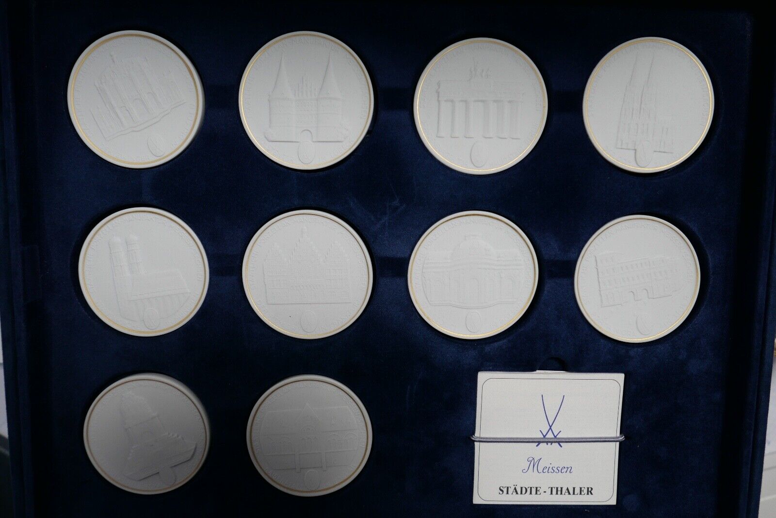 MEISSEN Sammelbox Städte Thaler & berühmte Persönlichkeiten Sammlung Medaillen - Antikhandel-Stuttgart