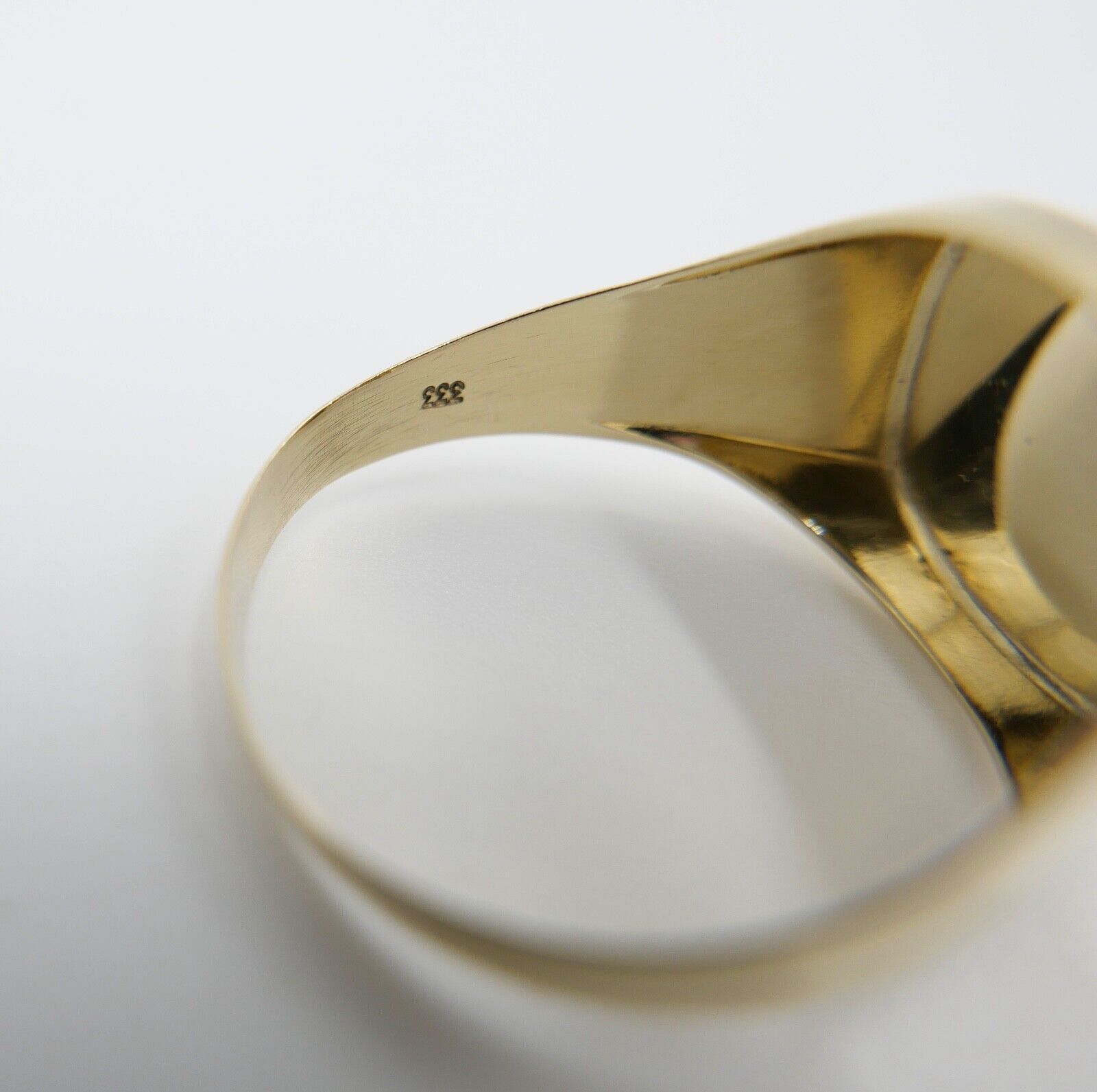 80er Gold Siegelring mit Diamant 333 8K Herrenring Gr. 74 Monogramm Initialen GF - Antikhandel-Stuttgart