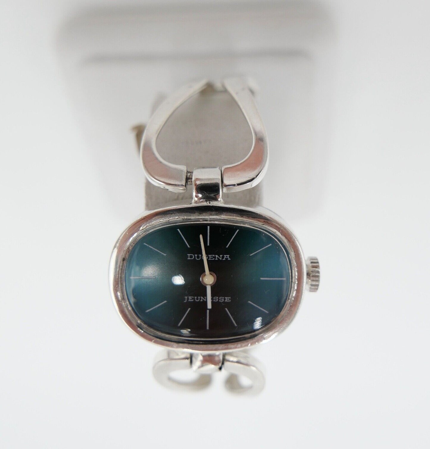 1970er Handaufzug DUGENA JEUNESSE 835 Silber Uhr Damenuhr seltenes Zifferblatt - Antikhandel-Stuttgart