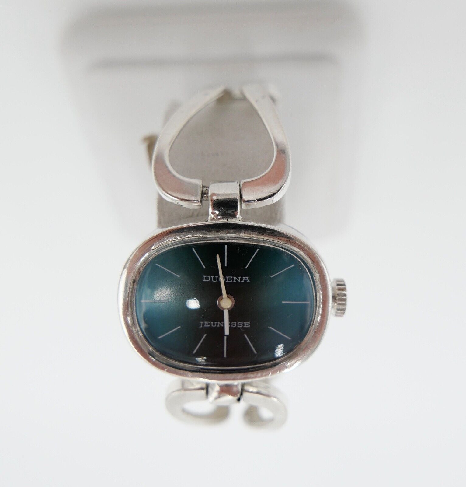 1970er Handaufzug DUGENA JEUNESSE 835 Silber Uhr Damenuhr seltenes Zifferblatt - Antikhandel-Stuttgart