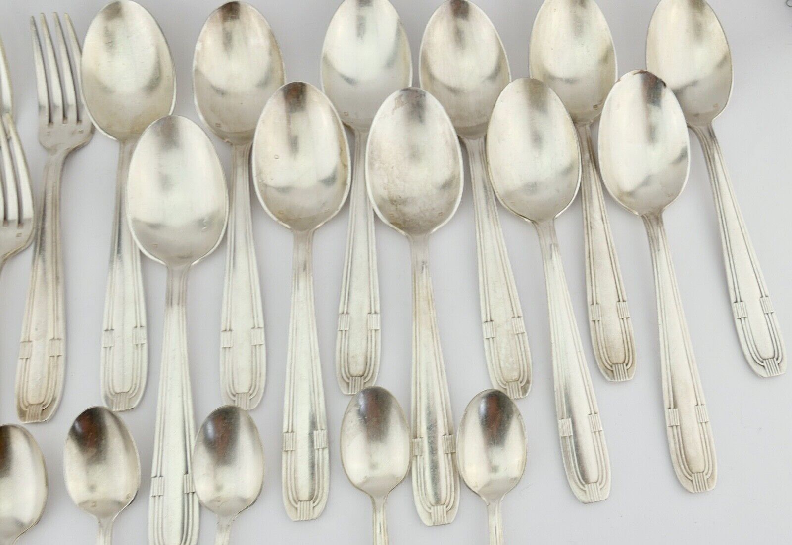 32 Tlg Art Deco 1930er Couverts DIXI 84G 18G cutlery Besteck Gabel Löffel - Antikhandel-Stuttgart