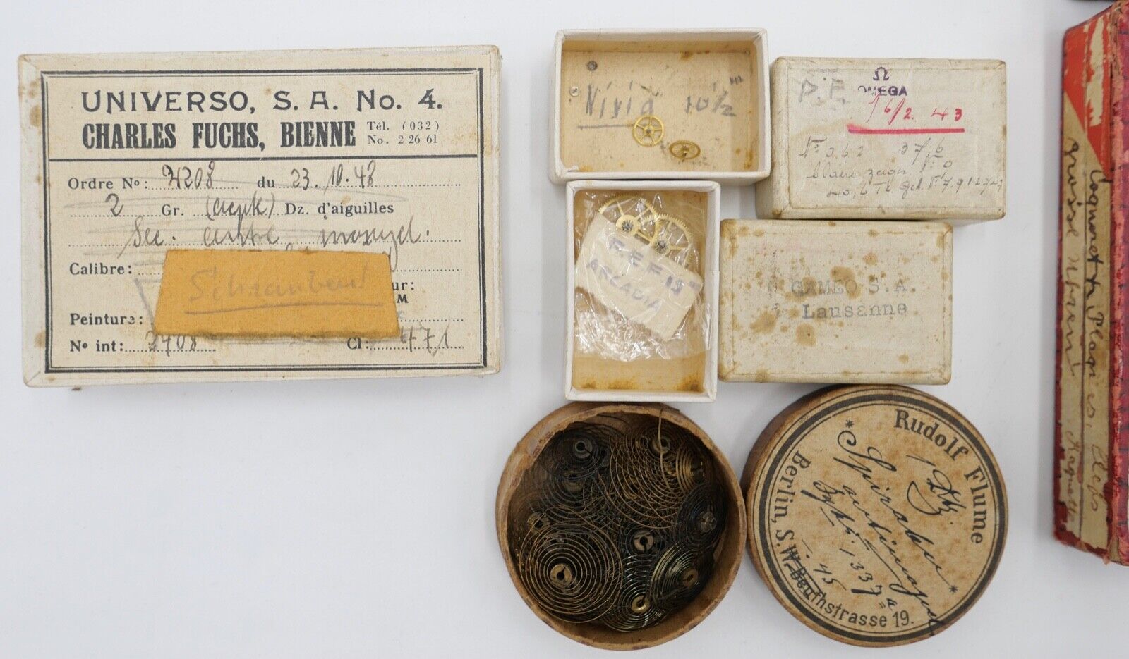 antik Ersatzteile Unruh Spirale Taschenuhren Uhrwerk Zifferblatt - Antikhandel-Stuttgart