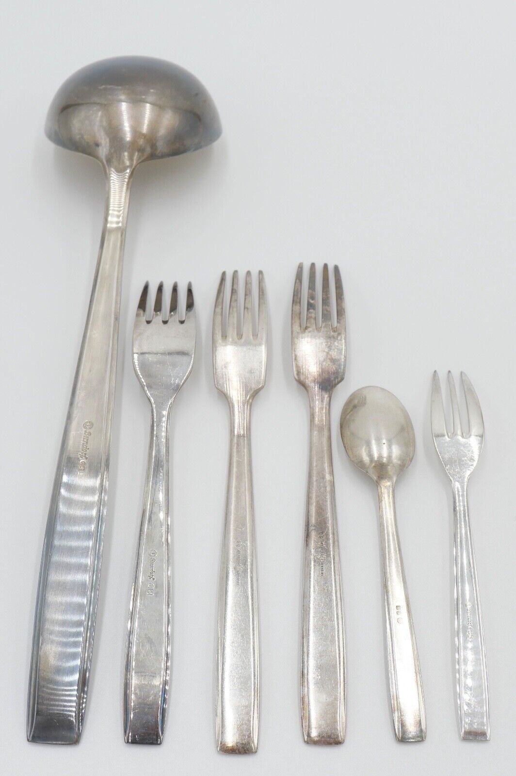 6 Tlg Philipp Häusler um 1930 Besteck " Europa " Modeln. 2800 90er Silber - Antikhandel-Stuttgart