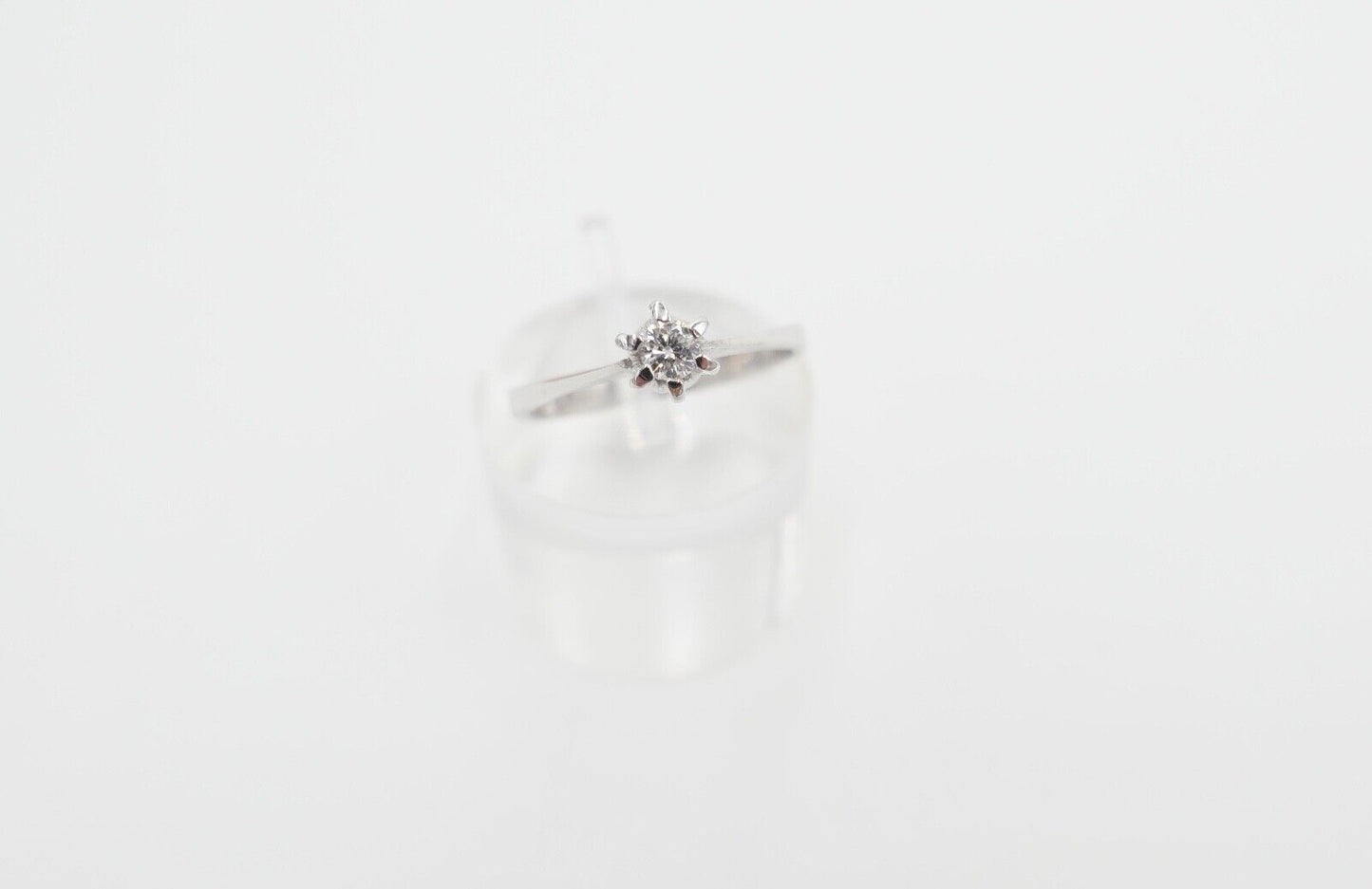 Solitär Ring Weißgold 750 / 18K Brillant SI / F 0,17 Ct Gr.56 Verlobung Hochzeit - Antikhandel-Stuttgart