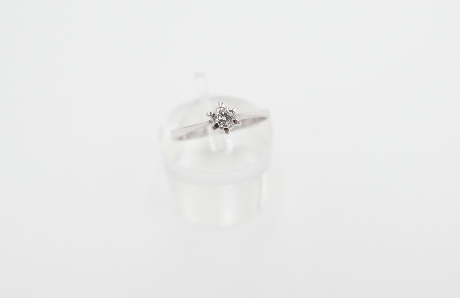 Solitär Ring Weißgold 750 / 18K Brillant SI / F 0,17 Ct Gr.56 Verlobung Hochzeit - Antikhandel-Stuttgart