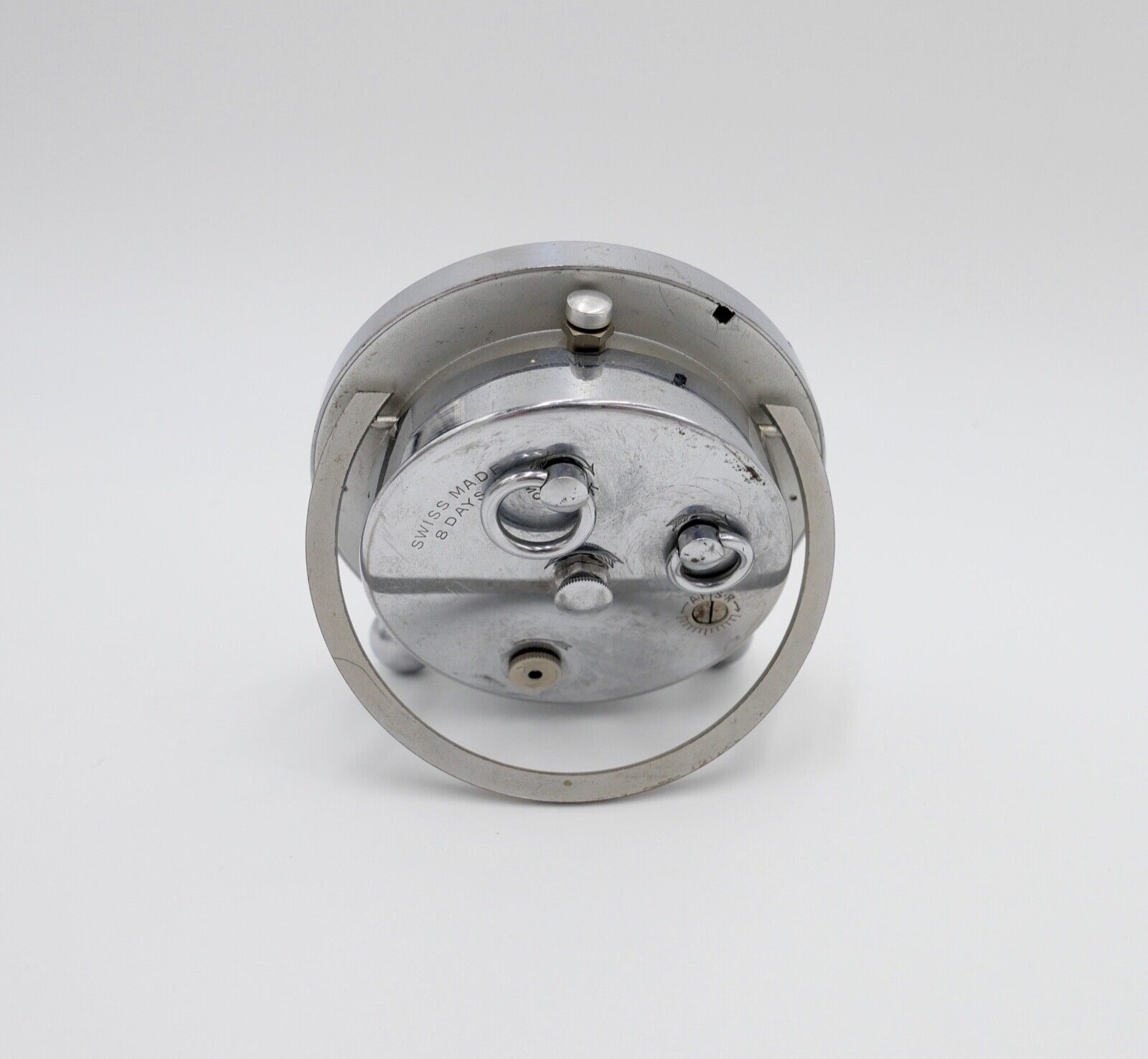 kleiner seltener IMHOF Wecker Art Deco 1940er 8 Days seltenes grünes Zifferblatt - Antikhandel-Stuttgart