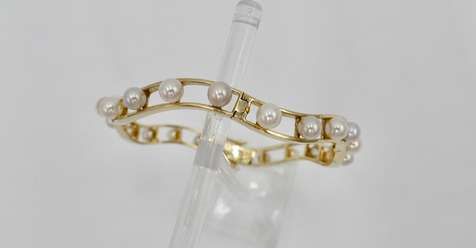 Massives Perlen Gold Armband Armreif 585 / 14K Gelbgold EG GE Gottlieb Ebinger - Antikhandel-Stuttgart