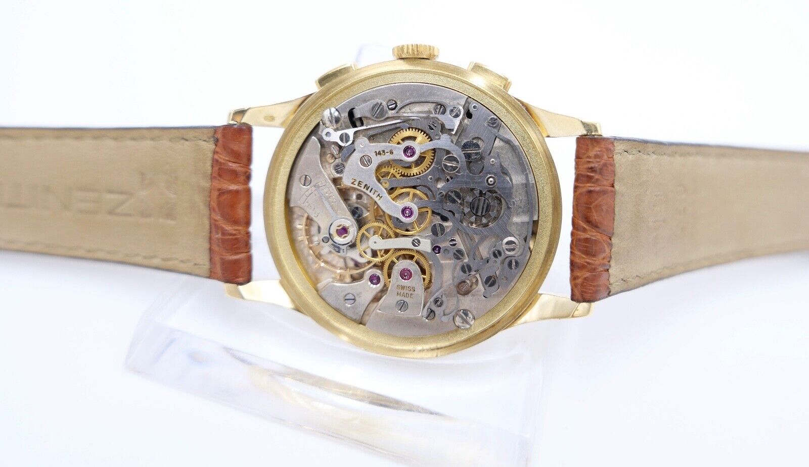 50er Jahre Zenith Excelsior Park Chronograph 750 / 18K Gold Cal. 143-6 - Antikhandel-Stuttgart