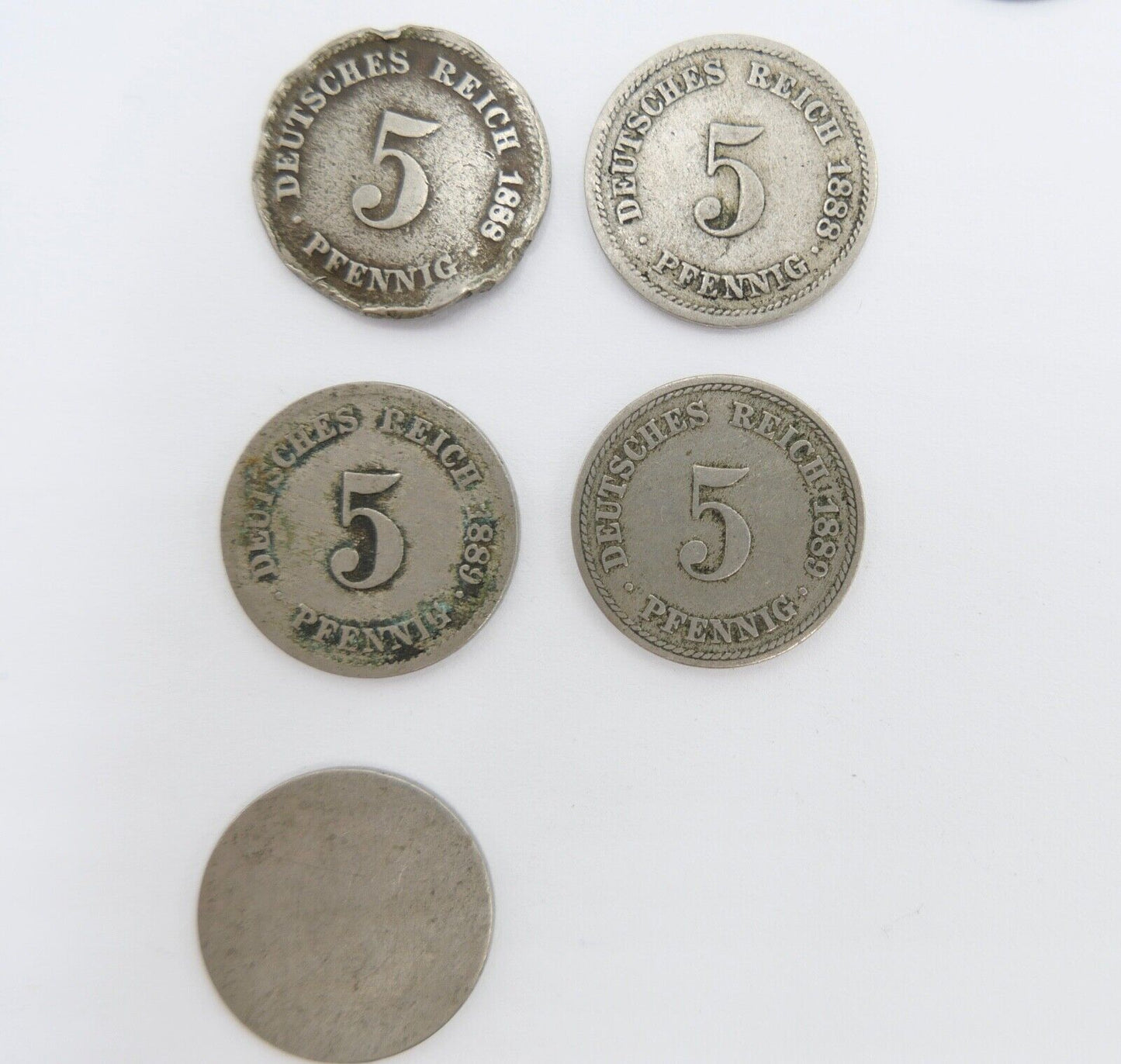 19x 5 Pfennig 1875-1889 Kaiserreich Jäger J.3 s-vz - Antikhandel-Stuttgart