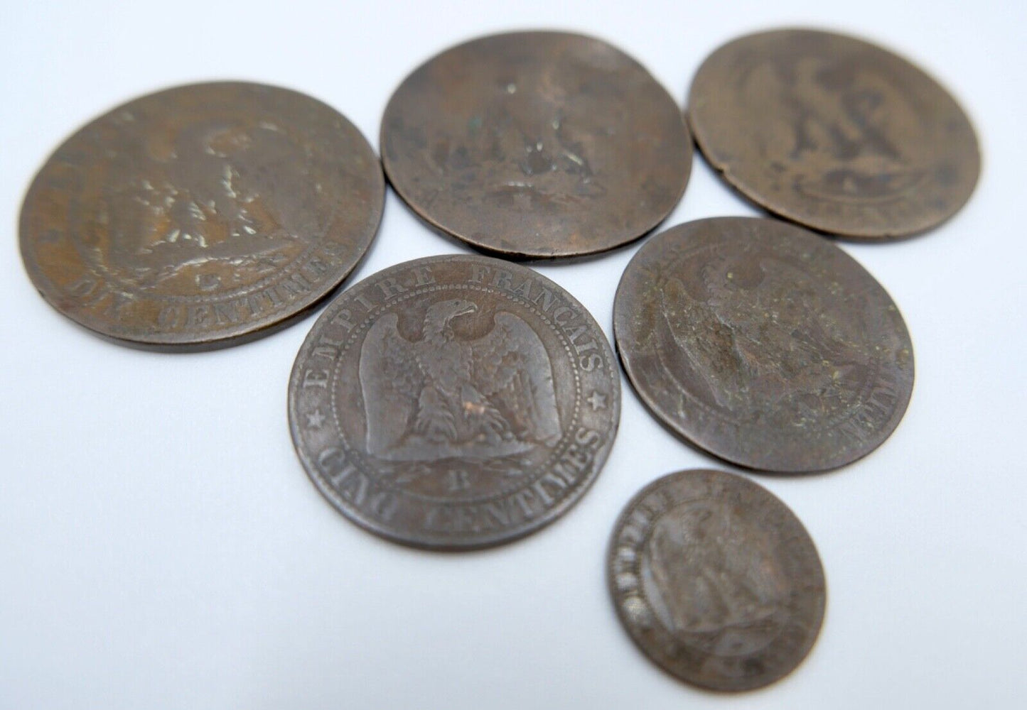 Lot Posten Frankreich Napoleon III 1854-1862 on Cinq Dix 1 5 10 Centimes - Antikhandel-Stuttgart