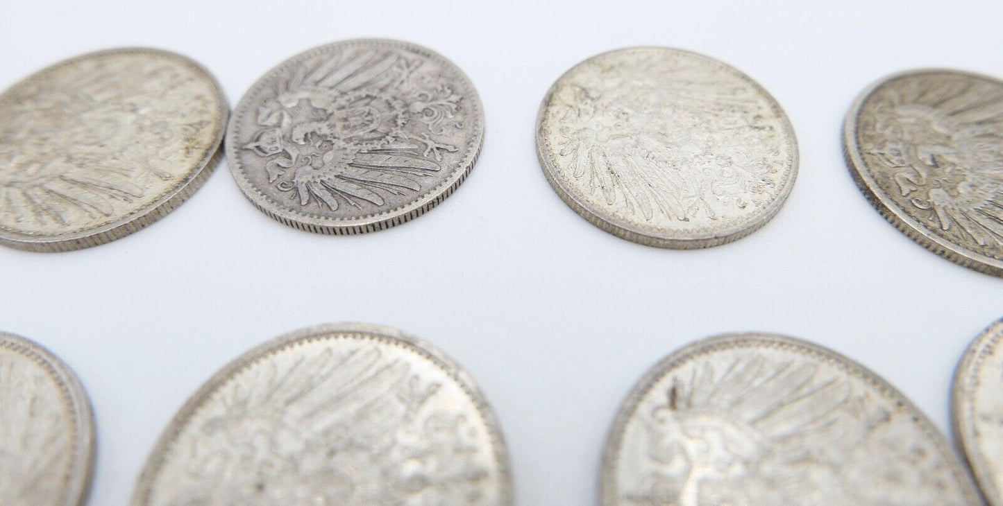 14x 1 Mark Kaiserreich 1903-1915 Jäger J.17 VZ-STG Vorzüglich - Stempelglanz - Antikhandel-Stuttgart