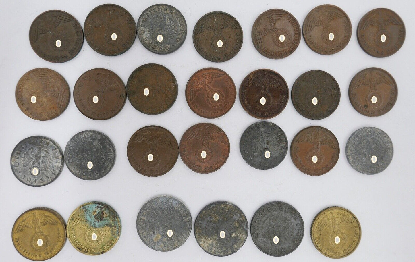 Reichsmark Drittes Reich J.354 1 Mark 2, 10, 5, 50, 1 Pfennig J.362 J.370 - Antikhandel-Stuttgart