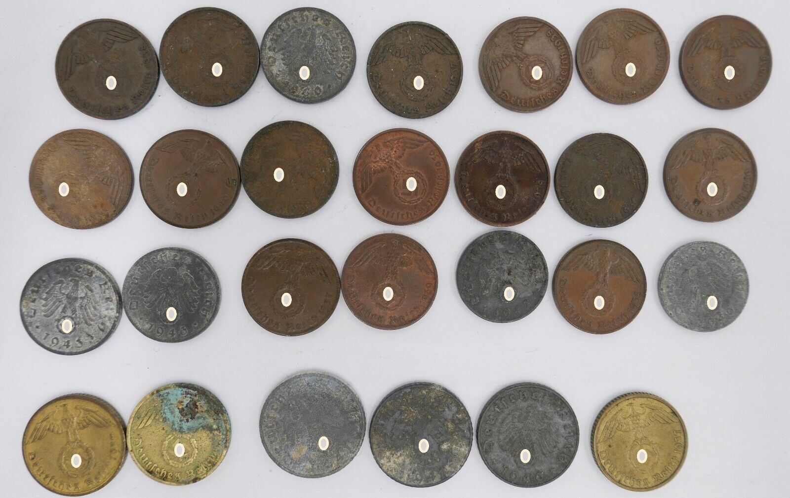 Reichsmark Drittes Reich J.354 1 Mark 2, 10, 5, 50, 1 Pfennig J.362 J.370 - Antikhandel-Stuttgart