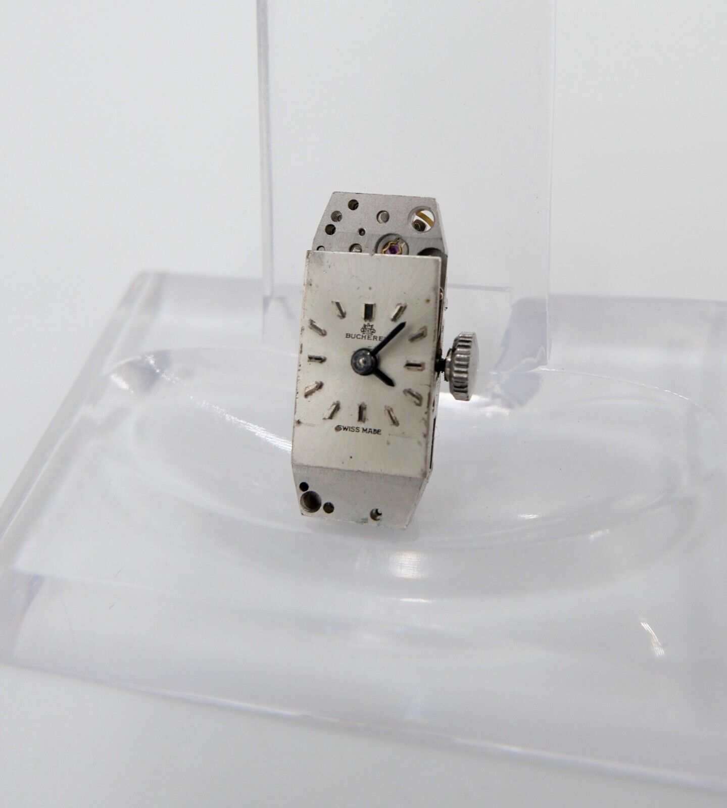 LÄUFT Bucherer Cal. 59-21 Uhrwerk Ziffernblatt Zeiger Krone voll funktionsfähig - Antikhandel-Stuttgart