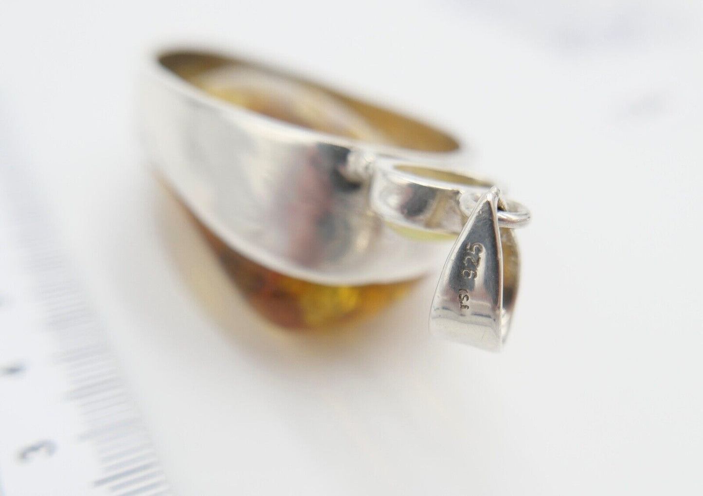 Bernstein Anhänger 925 Silber mit Opal Amber 7,5 cm HANDGEFERTIGT - Antikhandel-Stuttgart