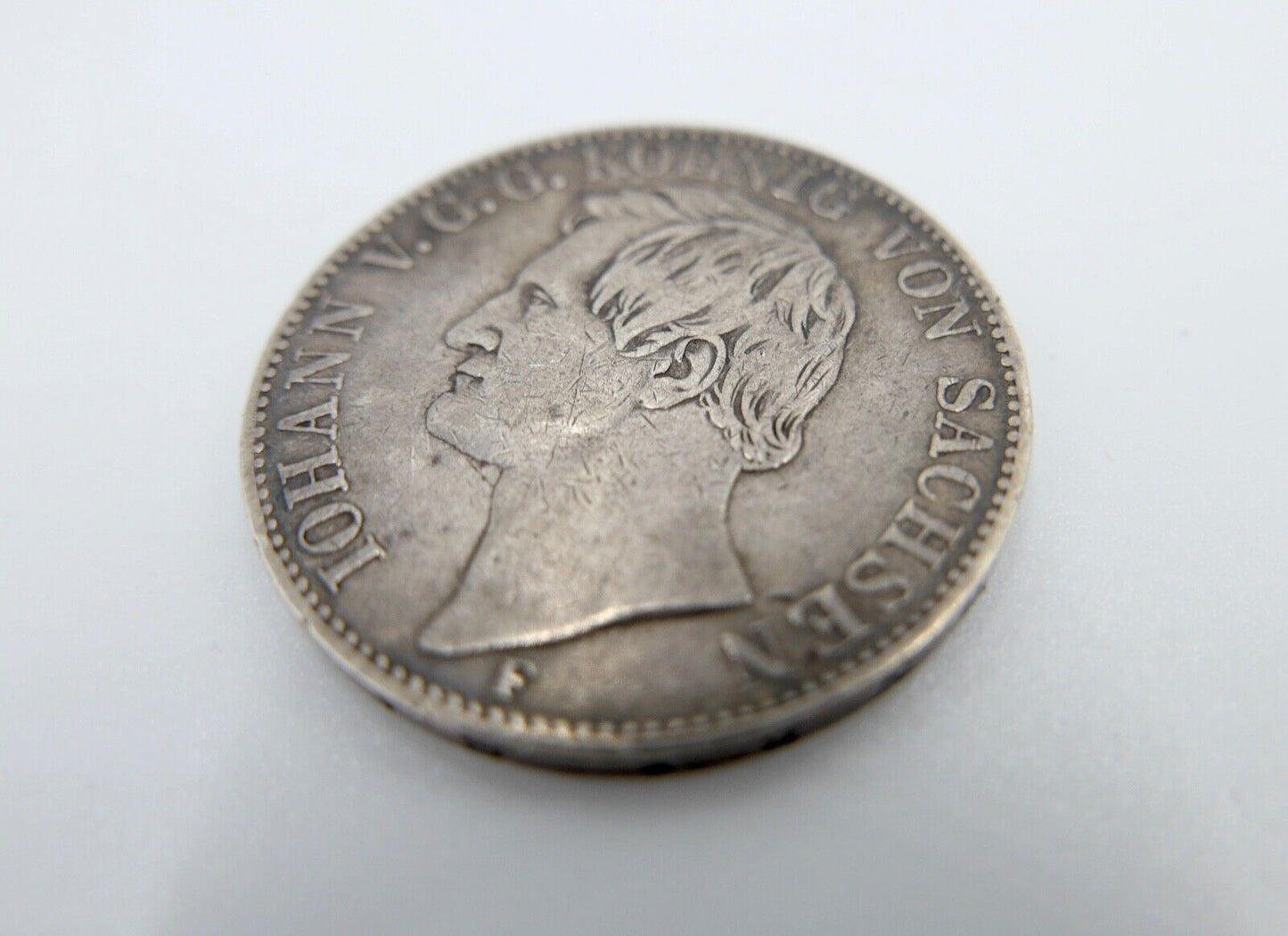 Ein Vereinsthaler XXX Ein Pfund Fein 1857 Silber Johann V.G.G.König von Sachsen - Antikhandel-Stuttgart