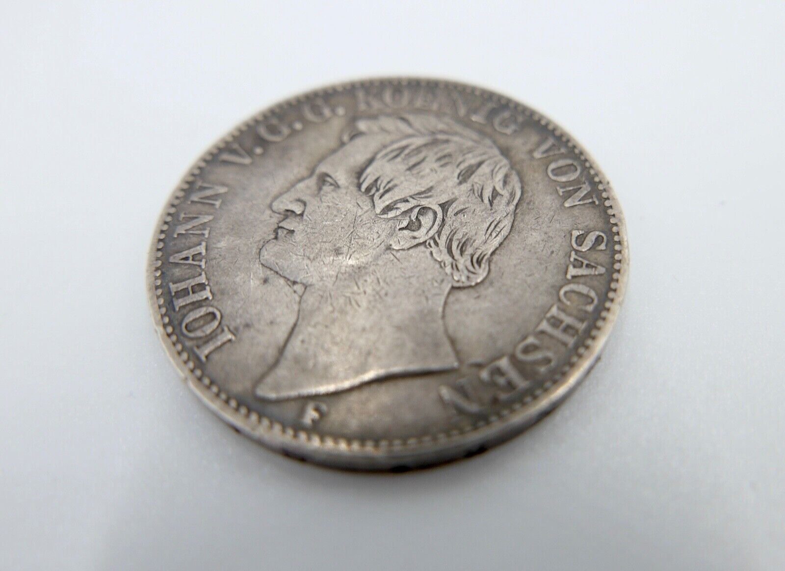 Ein Vereinsthaler XXX Ein Pfund Fein 1857 Silber Johann V.G.G.König von Sachsen - Antikhandel-Stuttgart