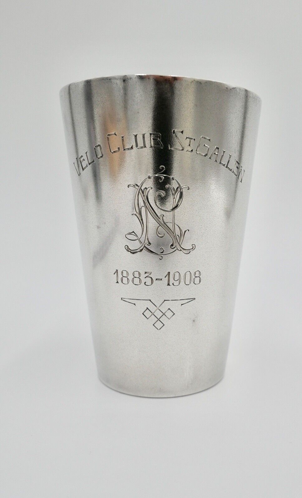 " VELO CLUB " ST. GALLEN 1883-1908 Becher 800 Silber Trinkbecher vergoldet LN - Antikhandel-Stuttgart