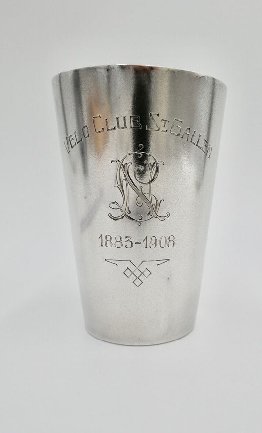 " VELO CLUB " ST. GALLEN 1883-1908 Becher 800 Silber Trinkbecher vergoldet LN - Antikhandel-Stuttgart