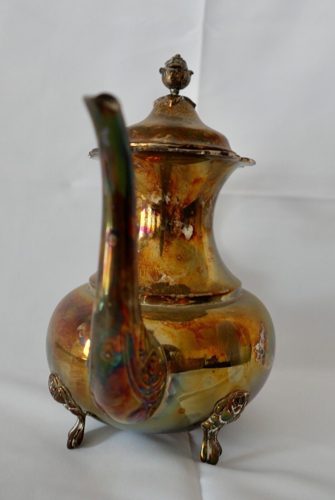 Große Eugen Ferner 1967 EPNS Cafe Tee Kaffee Kanne Tea silver Plated Ø 29 cm Big - Antikhandel-Stuttgart