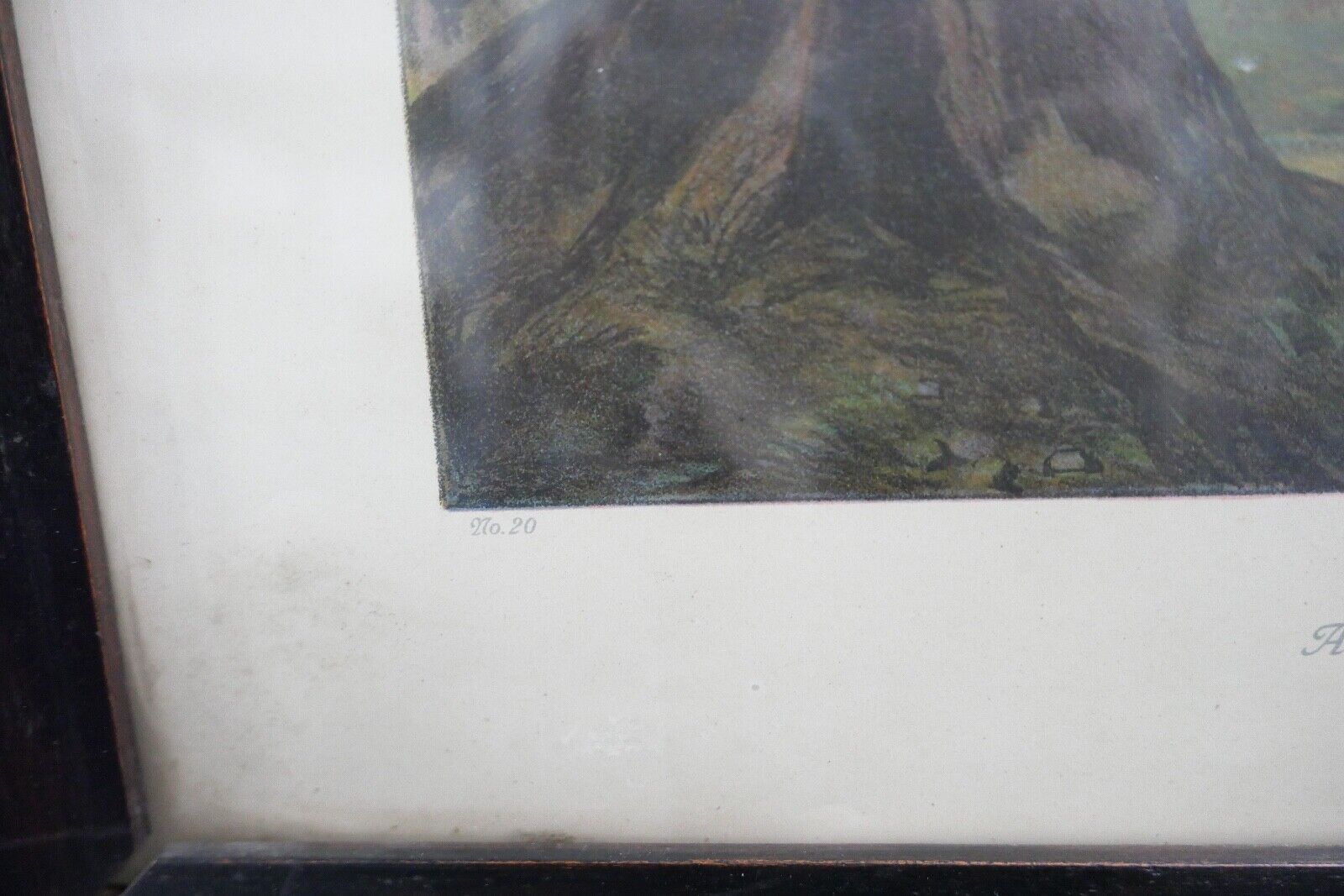 ULRICH WEBER Verlag Leipzig Farb - Lithographie " am Waldesrand " signiert - Antikhandel-Stuttgart