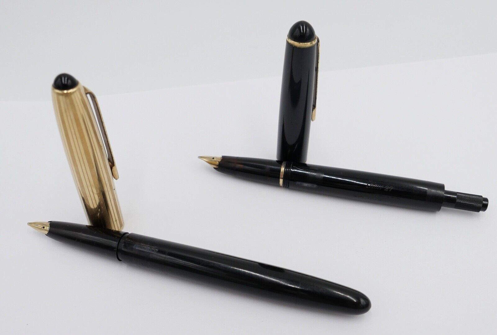 Set Vintage 2 LAMY Kolbenfüller Füller Modell 27 585 / 14 Ct Goldfeder - Antikhandel-Stuttgart