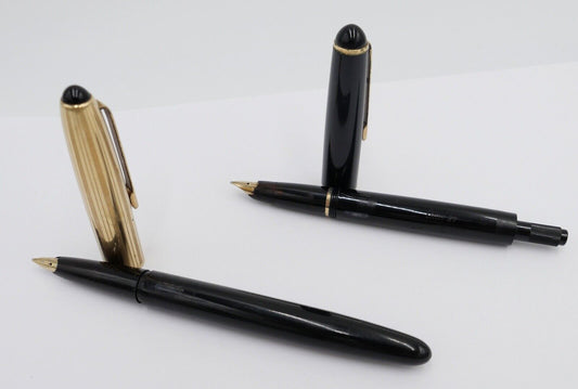 Set Vintage 2 LAMY Kolbenfüller Füller Modell 27 585 / 14 Ct Goldfeder - Antikhandel-Stuttgart