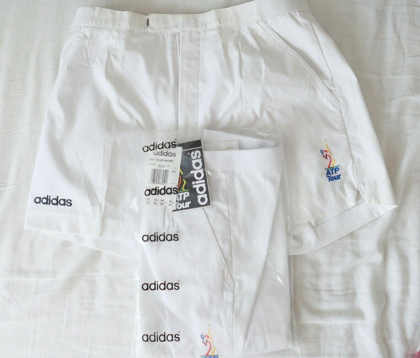 2x Vintage Adidas ATP TOUR Tennis Hose Short Shorts Damen 1980-1990er Jahre NEU - Antikhandel-Stuttgart