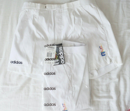 2x Vintage Adidas ATP TOUR Tennis Hose Short Shorts Damen 1980-1990er Jahre NEU - Antikhandel-Stuttgart
