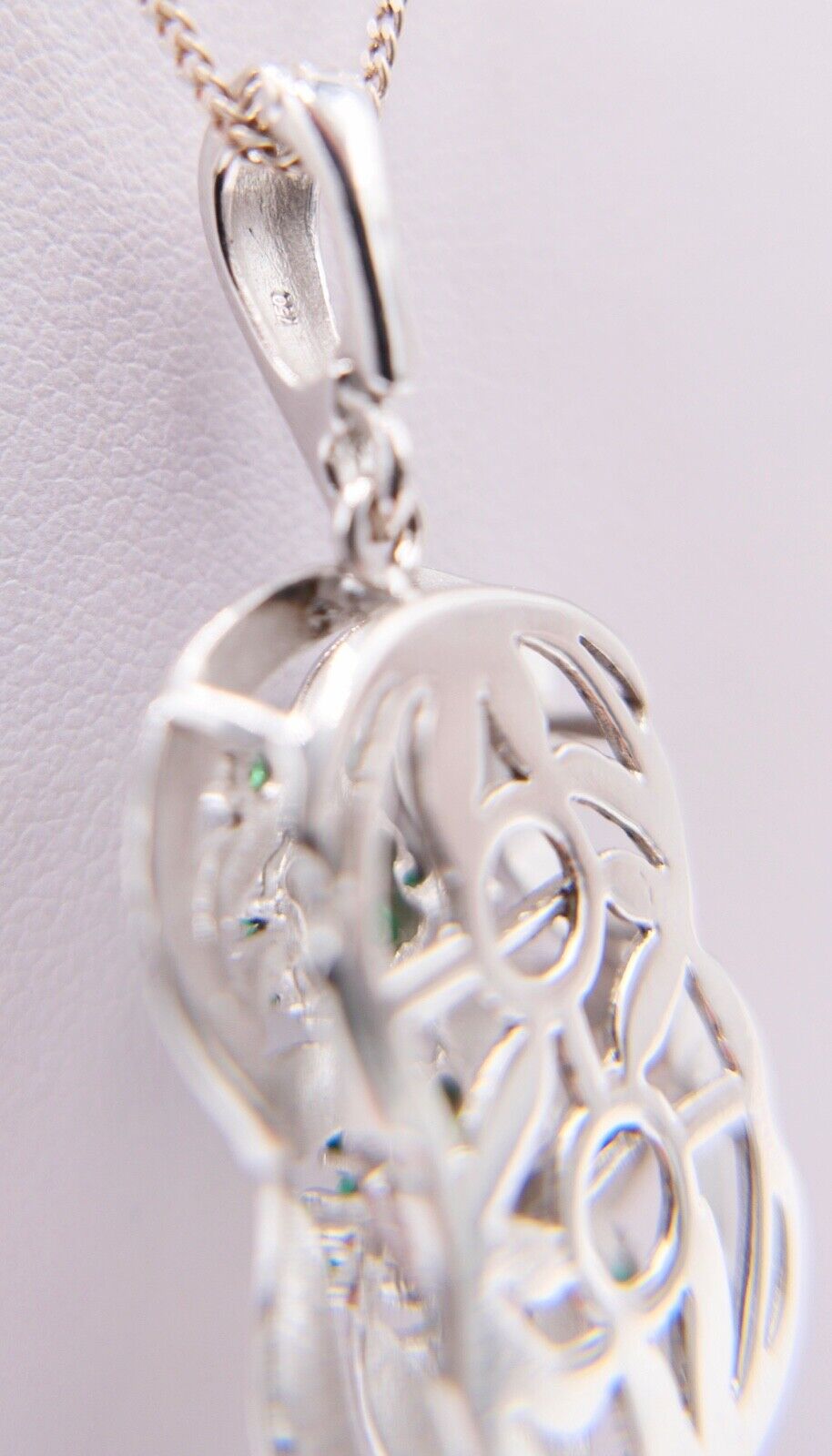 XXL Anhänger 750 18K Weißgold Diamanten & Smaragd 31x20 mm Schließe Perlenkette - Antikhandel-Stuttgart