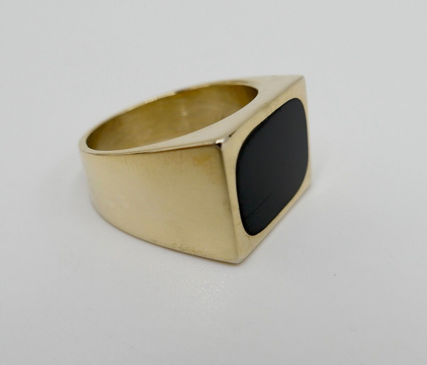 Alter Siegelring Herrenring Ring 835 Silber / Vergoldet Gr. 60-61 mit ONYX - Antikhandel-Stuttgart