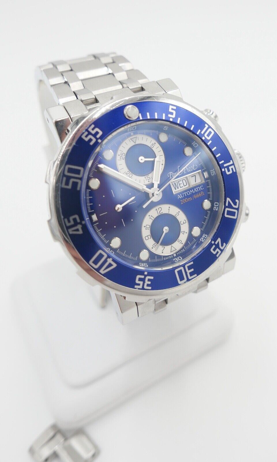 Paul Picot Yachtmann II Ref. 1027.SG Cal. 7750 Chronograph blaues Zifferblatt - Antikhandel-Stuttgart