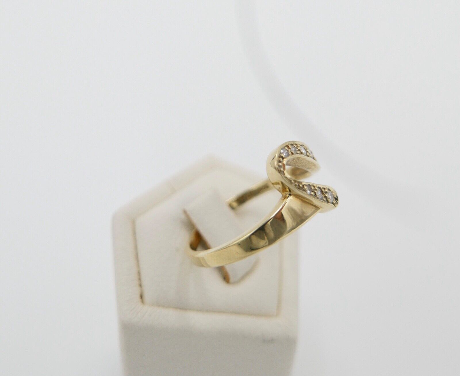 WK Damen Wishbone V-Form Gelbgold Brillant Ring 585 14K Gr. 56 Diamanten - Antikhandel-Stuttgart