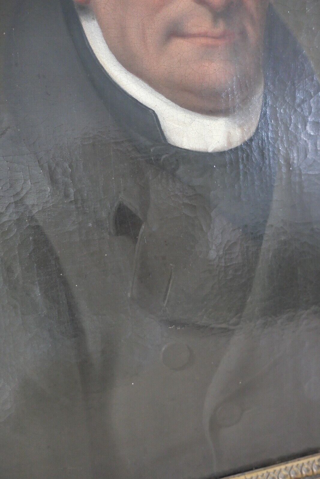 80 x 69 cm Gemälde Biedermeier Herr Portrait Mann Öl auf Leinwand Goldrahmen - Antikhandel-Stuttgart