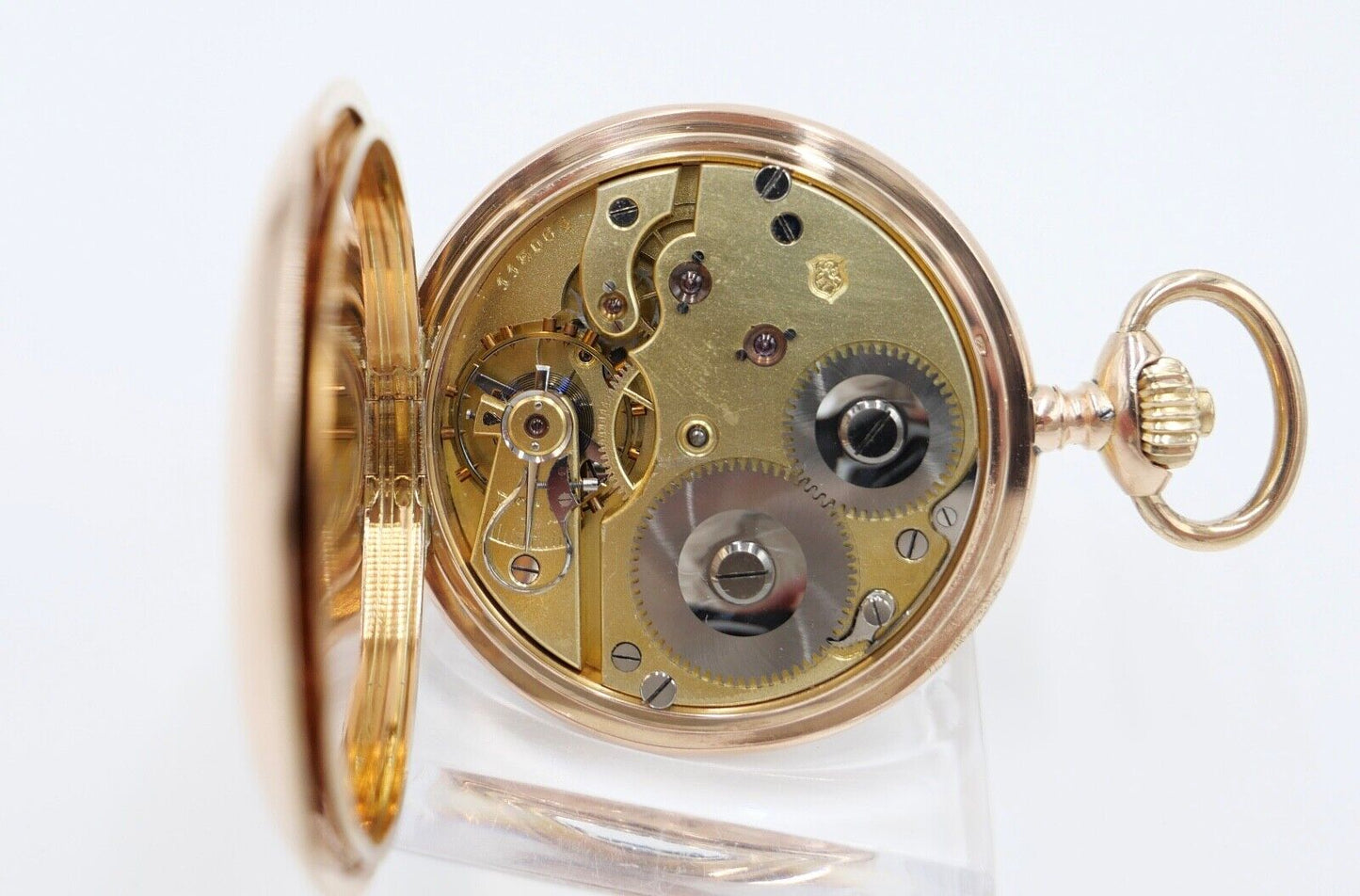IWC Taschenuhr 750 / 18K GOLD 51mm 1894 / 1895 SW WS Savonette 2 Zeitzonen - Antikhandel-Stuttgart
