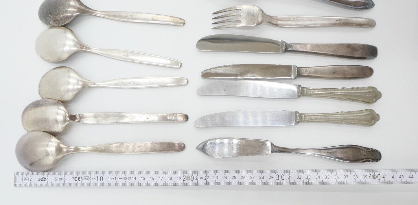 27 Teile Posten Berndorf Besteck diverse Modelle 90er Silber Löffel Gabel Messer - Antikhandel-Stuttgart