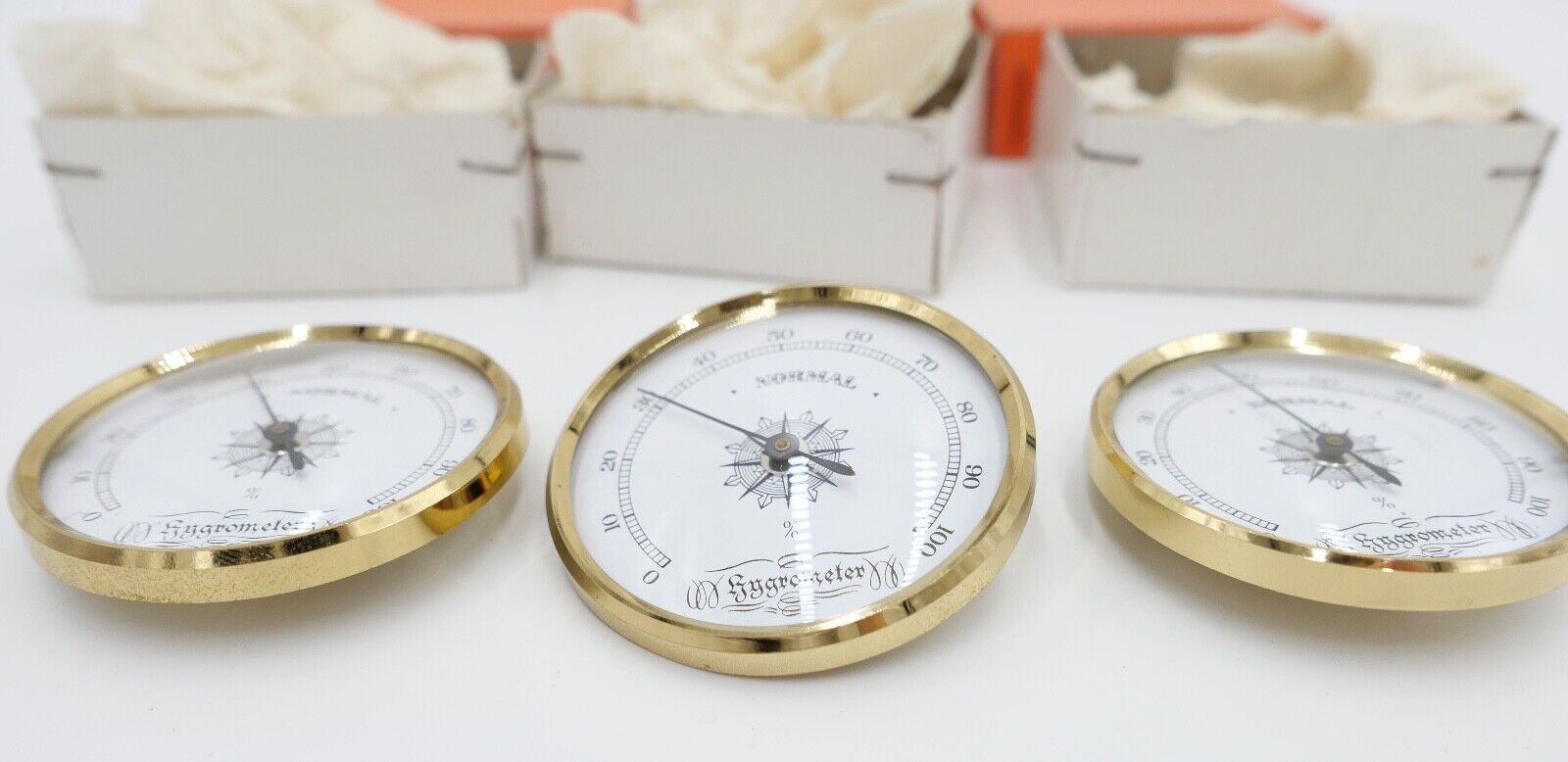 NEU aus Uhrmacherauflösung 80er Jahre 3x Hygrometer Zigarre Tabak Zubehör - Antikhandel-Stuttgart