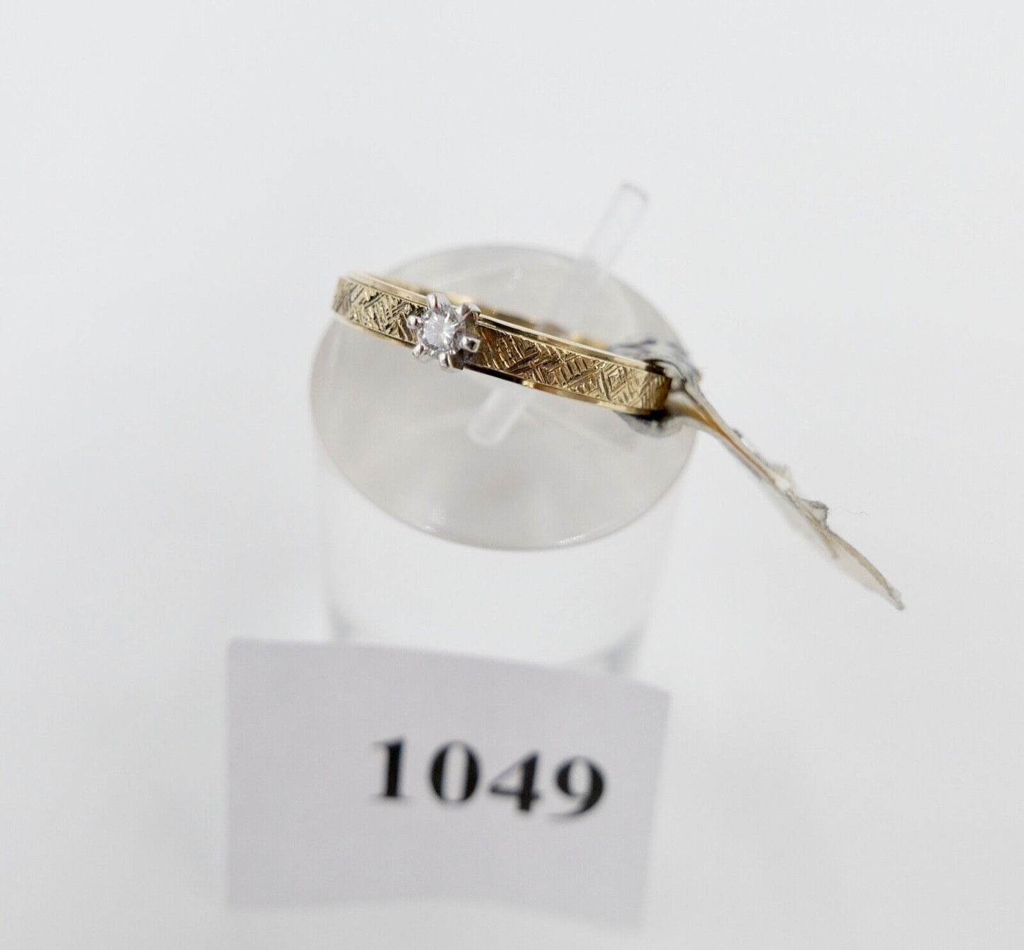 NEU m Etikett 90er Jahre Solitär Ring Gold 585 14K Brillant 0,06 Ct VVS 1 Gr. 53 - Antikhandel-Stuttgart