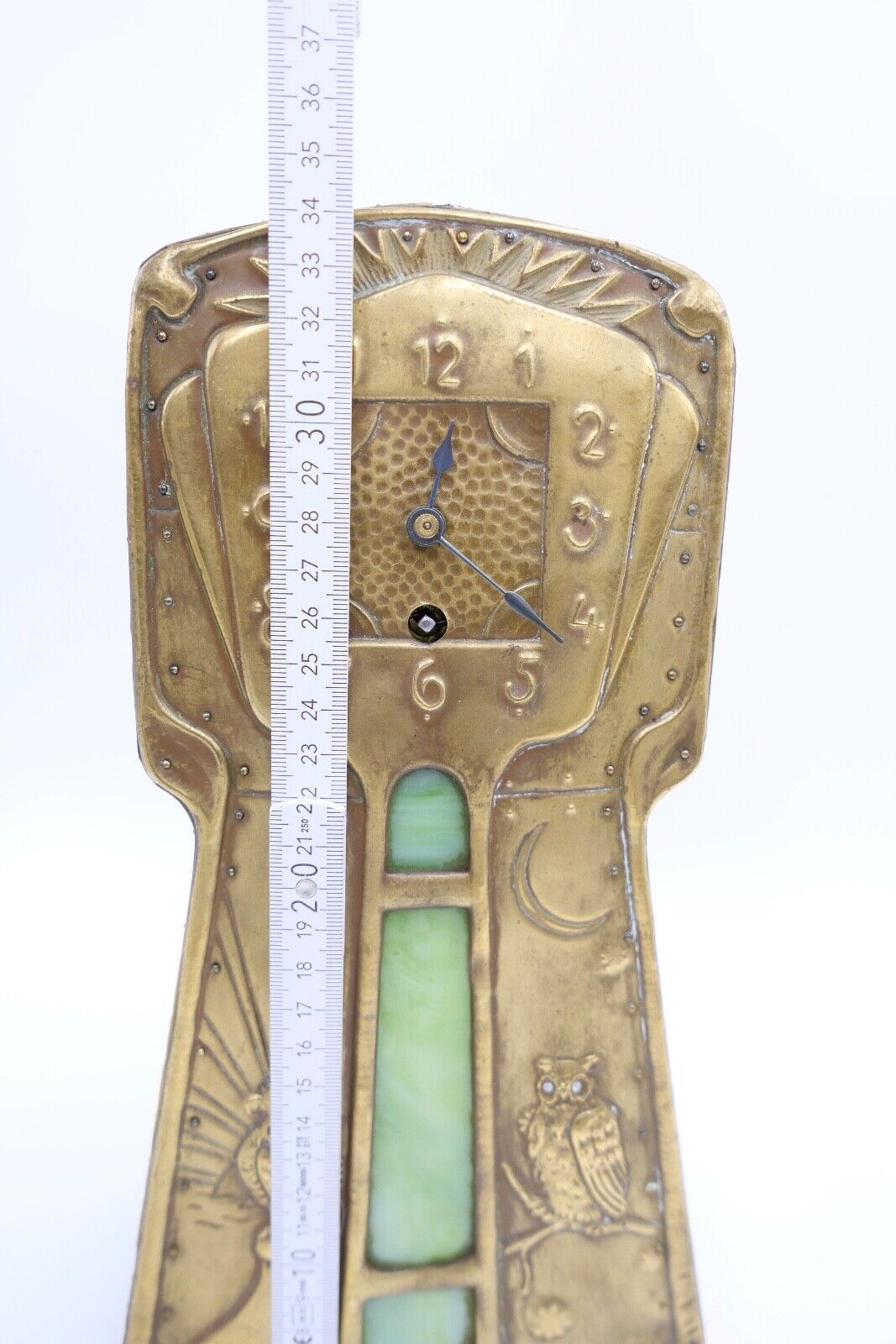 seltene Kaminuhr Hahn & Eule vmtl. Frankreich oder England Uhrwerk MPK / PMK - Antikhandel-Stuttgart