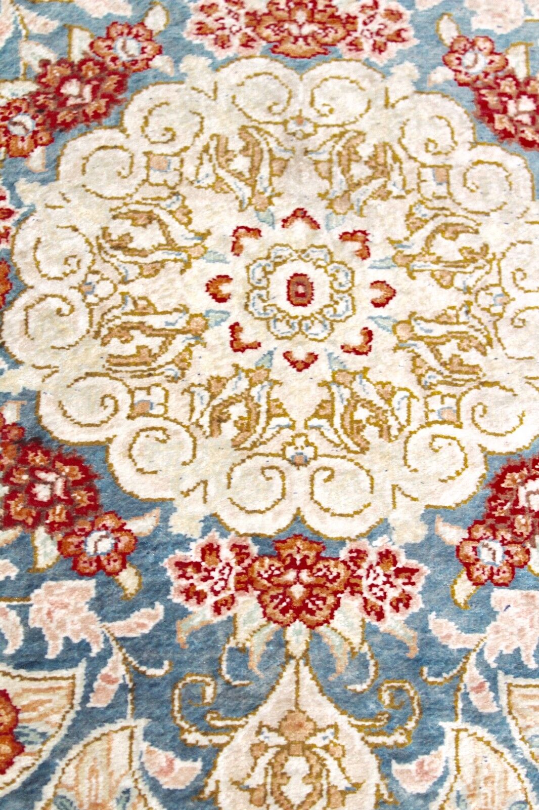 Ghom Orientteppich Perserteppich Seide Handgeknüpft 75x50 cm 1 Mio Knoten Läufer - Antikhandel-Stuttgart