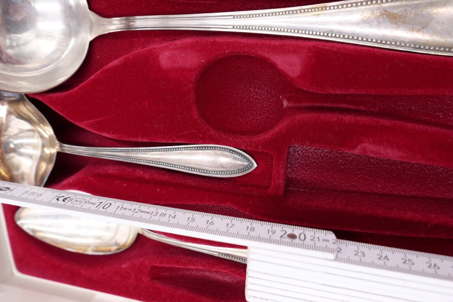 29 tlg. 90er ähnl. WMF 500 Perlrand cutlery Besteck Gabel Löffel Schöpfer Set - Antikhandel-Stuttgart