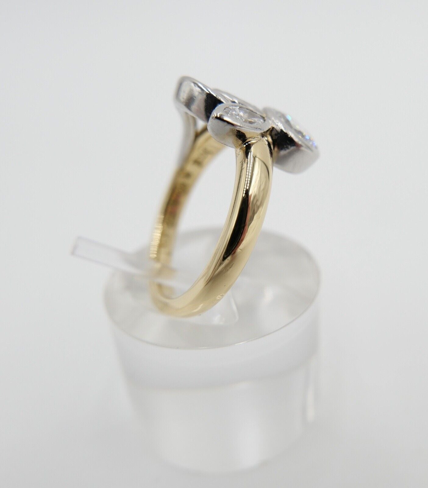 JACOBI Floraler Bicolor 750 18K Gold & 950 Platin Ring Brillant 1,06 Ct Gr.54-55 - Antikhandel-Stuttgart