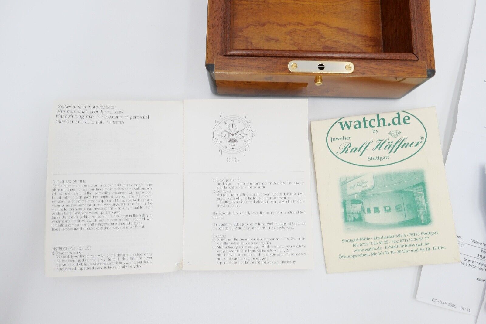 Blancpain 2100-1130M Ultra Slim Léman 2002-2004 Cal. 11.51 inkl. Box & Papiere - Antikhandel-Stuttgart