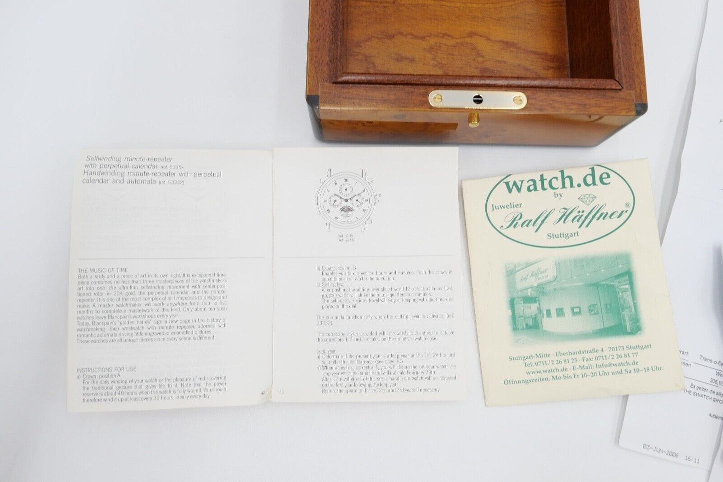 Blancpain 2100-1130M Ultra Slim Léman 2002-2004 Cal. 11.51 inkl. Box & Papiere - Antikhandel-Stuttgart