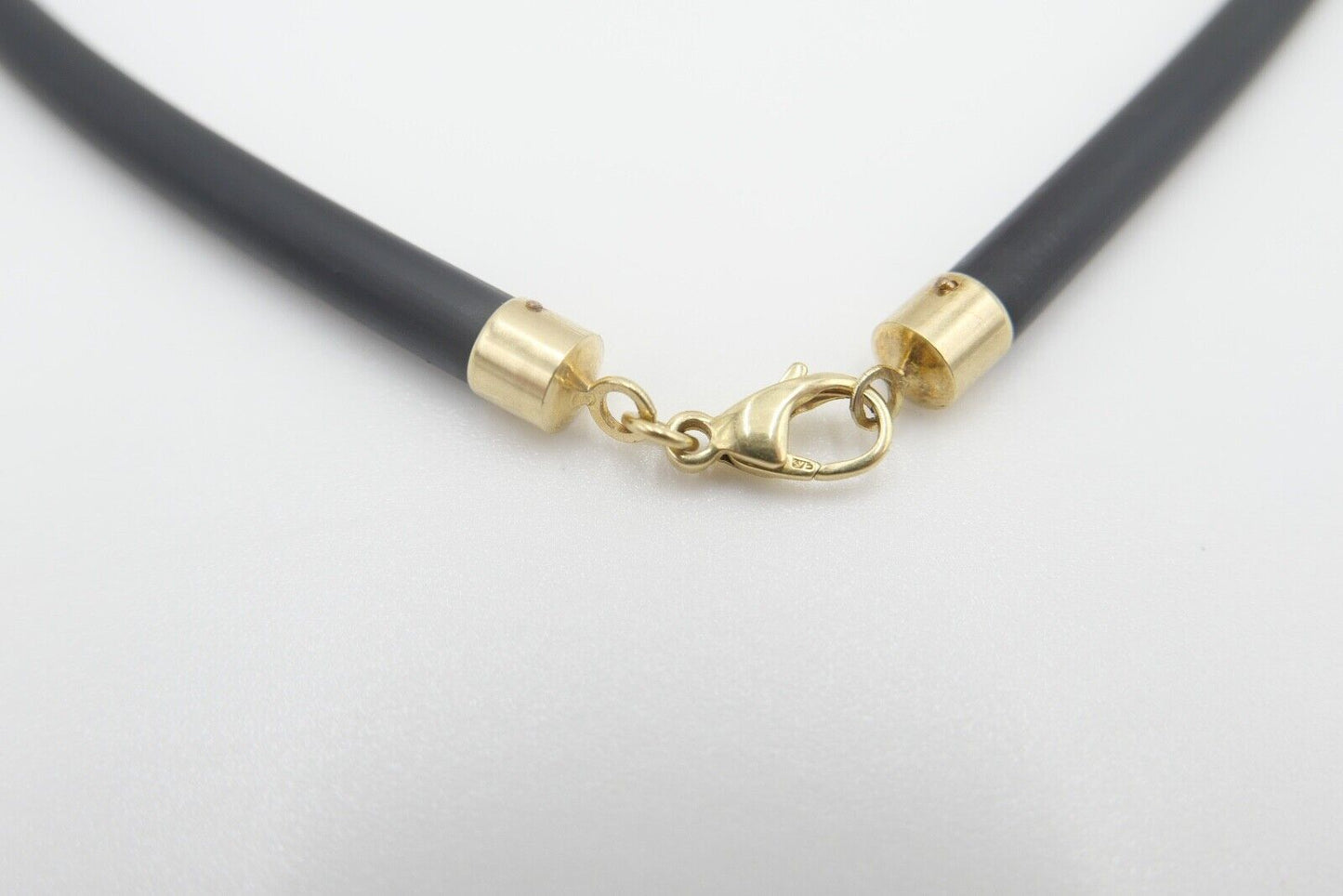 80er Jahre Kautschuk Kette mit 375 / 9K Goldverschluss NEU aus Juwelierauflösung - Antikhandel-Stuttgart