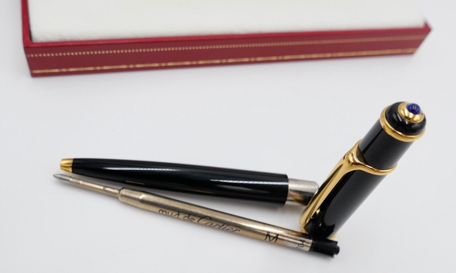 NEUwertig Vintage CARTIER ST18003 DIABOLO Composite Noir Kugelschreiber Roller - Antikhandel-Stuttgart