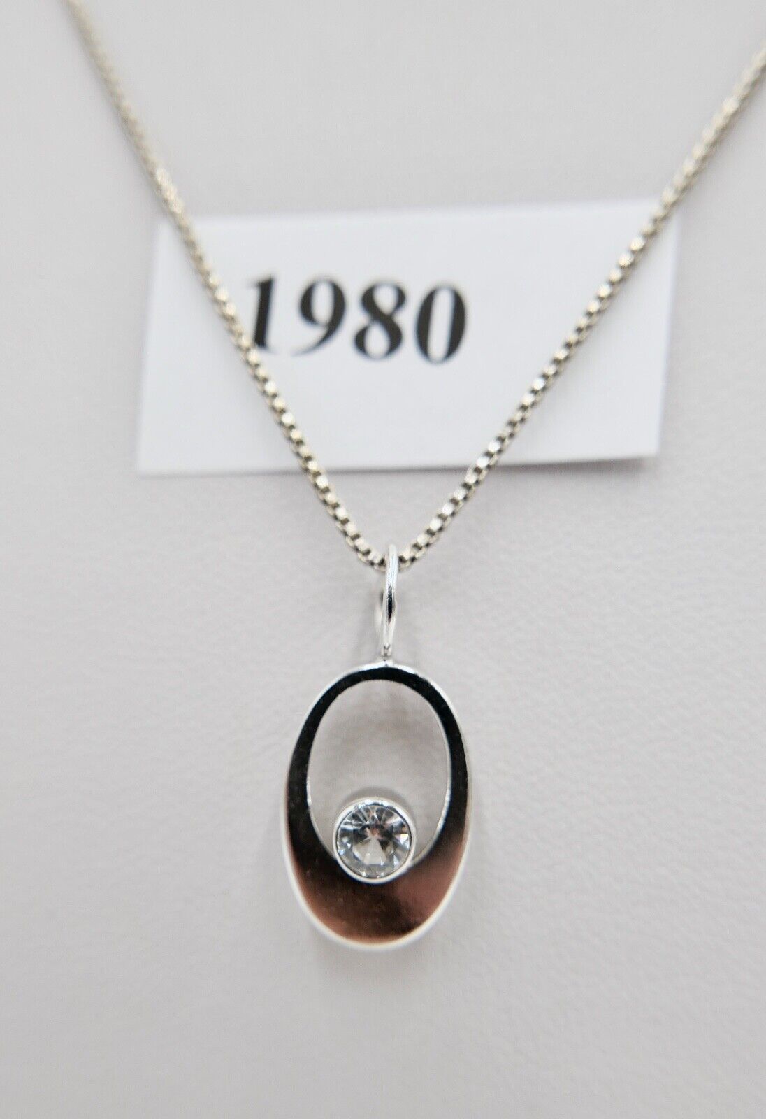 70er KARL LAINE FINNLAND 925 Silber Anhänger mit Bergkristall - Antikhandel-Stuttgart