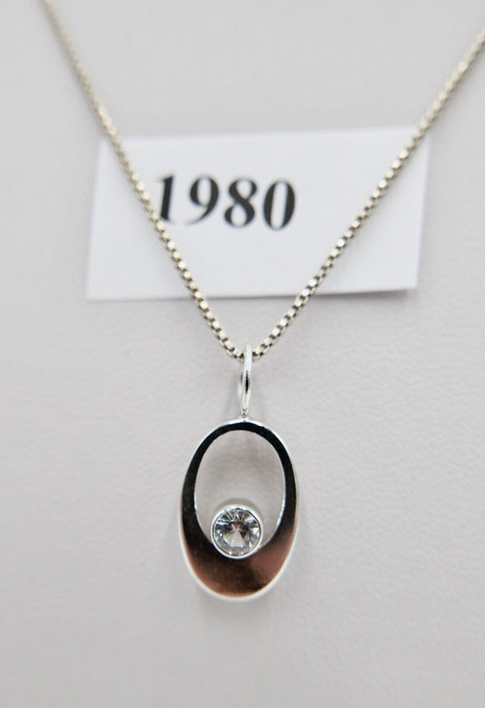 70er KARL LAINE FINNLAND 925 Silber Anhänger mit Bergkristall - Antikhandel-Stuttgart