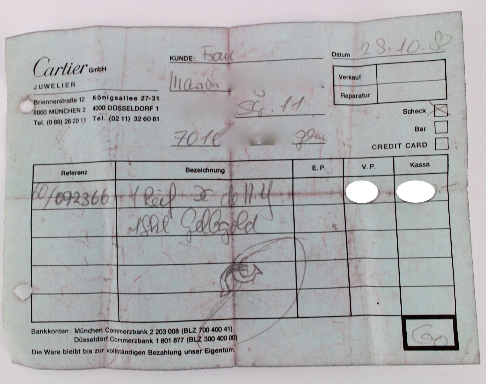 Armspange Armreif 750 18K Gelb Weiß Gold " Hook Bracelet Cartier " 1978 - 1979 - Antikhandel-Stuttgart