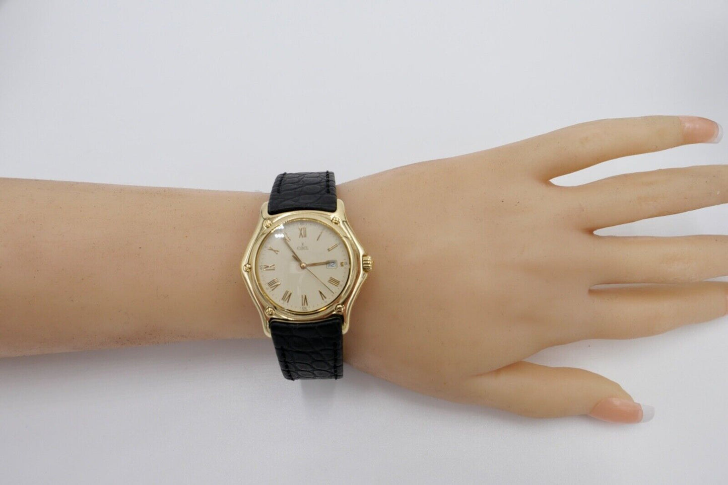 EBEL 1911 Sport Herren Damen Unisex Uhr 750 18K Ø 35mm Ref 887902 mit Lederband - Antikhandel-Stuttgart